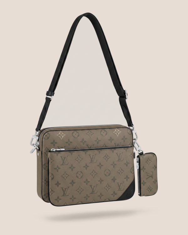 Louis Vuitton Trio torbica čez ramo s črno obrobo