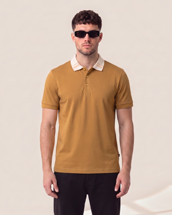Boss polo majica s kontrastnim ovratnikom