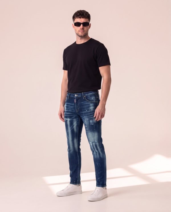 Dsquared2 temne kavbojke s črtastimi prelivi