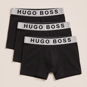 BOX 7 · Hugo Boss bokserice s sivim pasom – komplet 3 kosov