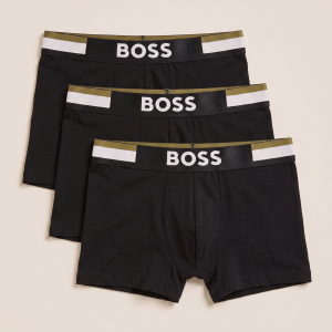 BOX 10 · Boss bokserice z belo-zlatim pasom – komplet 3 kosov