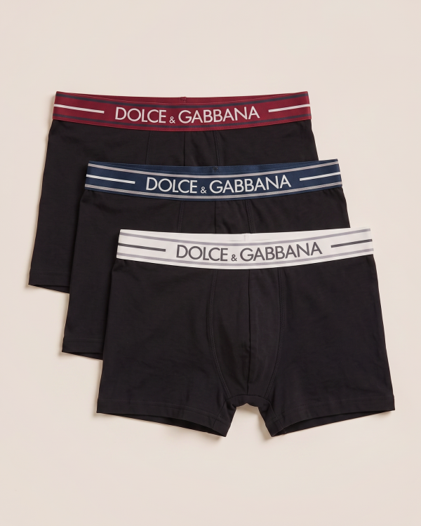 BOX 3 · Dolce & Gabbana bokserice z barvnimi pasovi – komplet 3 kosov
