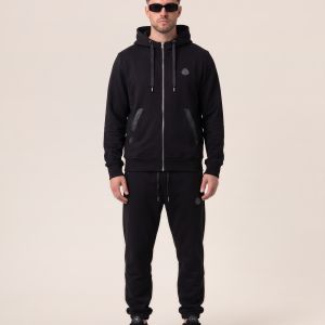 Moncler črn komplet trenirke s kapuco