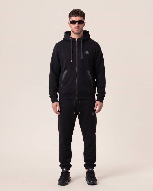 Moncler črn komplet trenirke s kapuco