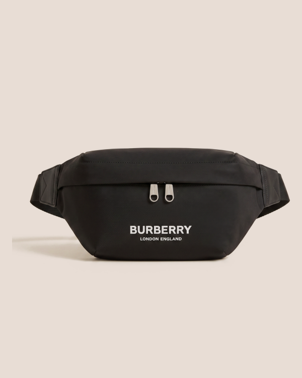 Burberry torbica za pas z belim napisom