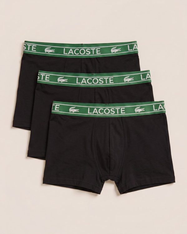 BOX 19 · Lacoste bokserice z zelenim pasom – komplet 3 kosov