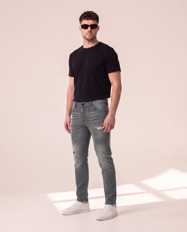 Dsquared2 sive kavbojke s temno modrimi packami