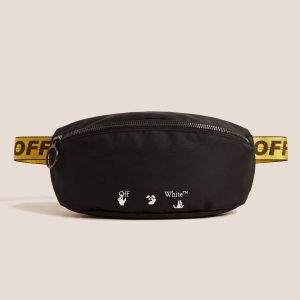 Off-White torbica za pas z rumenim pasom