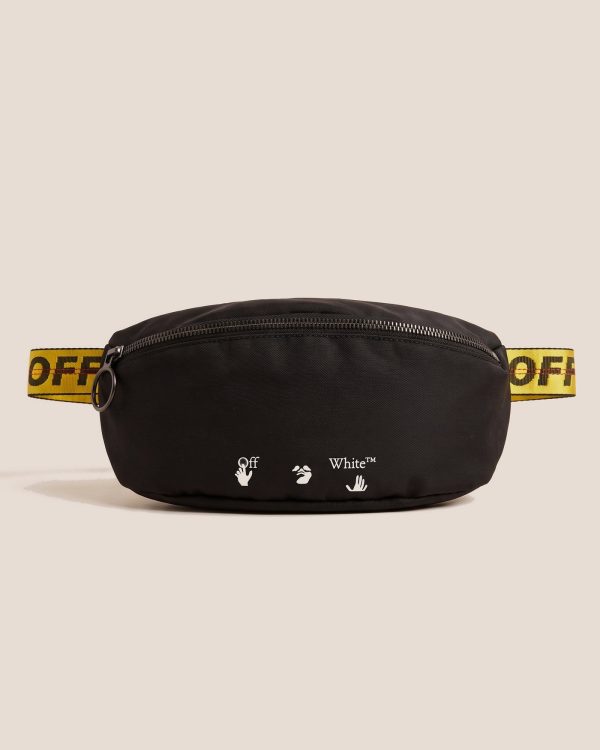 Off-White torbica za pas z rumenim pasom