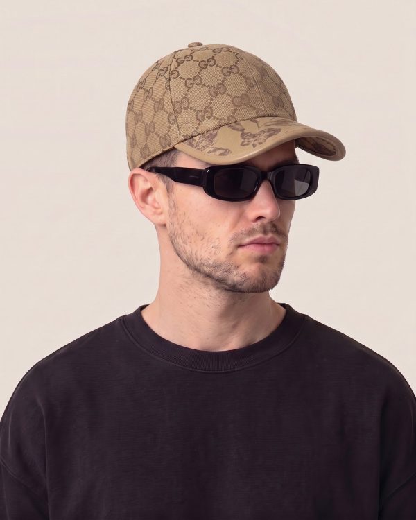 Gucci kapa s šiltom z rastlinskim vzorcem