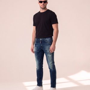 Dsquared2 temno modre kavbojke s packami barve