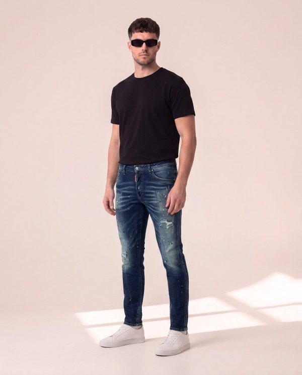 Dsquared2 temno modre kavbojke s packami barve