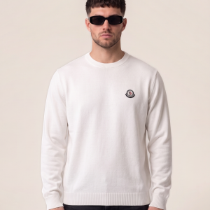 Moncler pleteni pulover z barvnim znakom