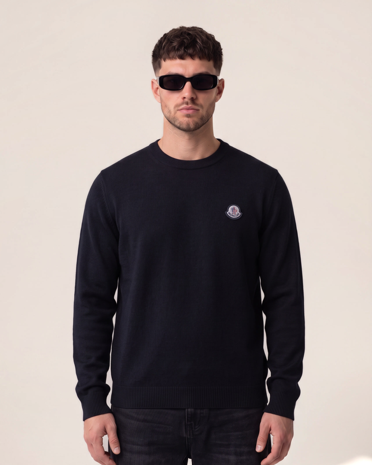 Moncler pleteni pulover z barvnim znakom - slika 2