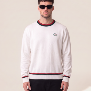 Gucci pulover s črtastim ovratnikom