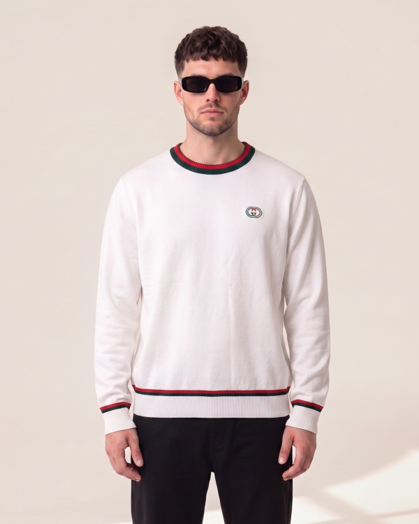 Gucci pulover s črtastim ovratnikom