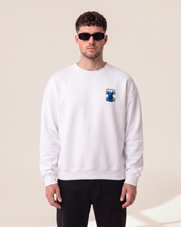 Off-White pulover s črtastim potiskom