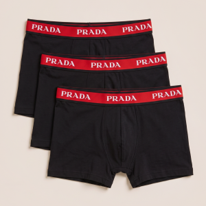 BOX 4 · Prada bokserice z rdečim pasom – komplet 3 kosov