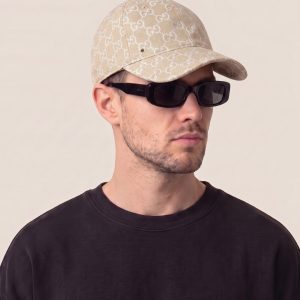 Gucci kapa s šiltom v ovseni in denim modri GG