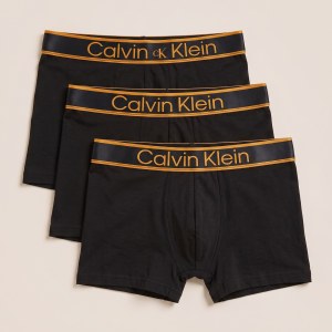 BOX 12 · Calvin Klein bokserice z zlatim napisom – komplet 3 kosov