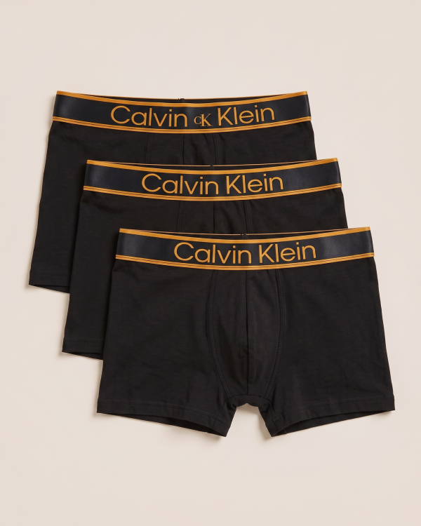 BOX 12 · Calvin Klein bokserice z zlatim napisom – komplet 3 kosov