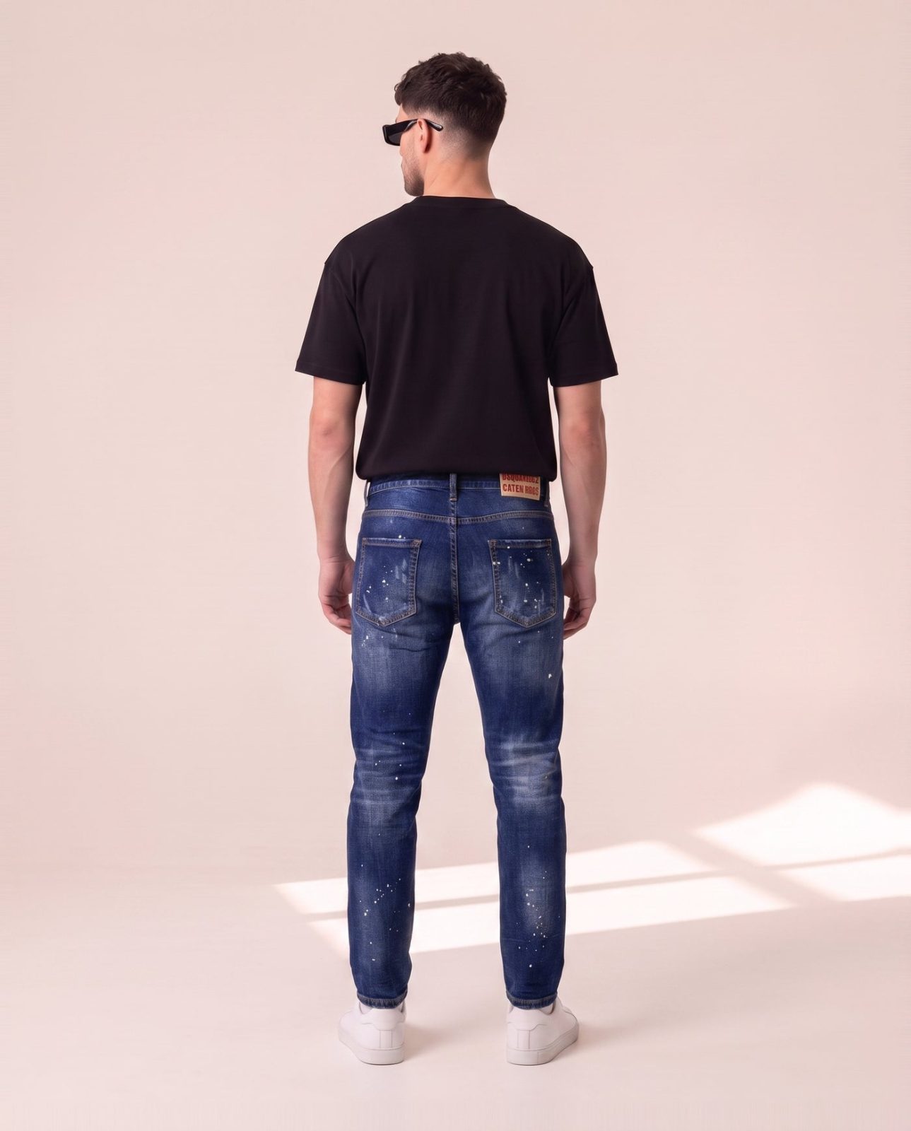 K8 – Dsquared2 modre kavbojke z našitimi zaplatami - slika 2